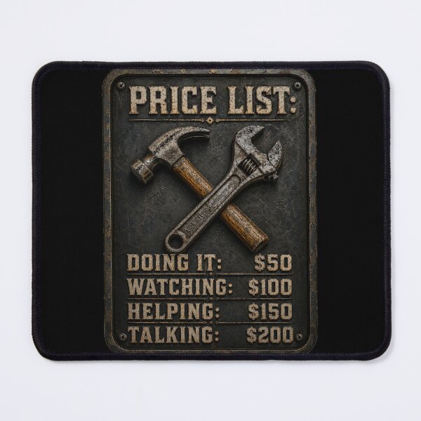 Item preview, Funny Tradie Hourly Rate Price List Construction Humor designed and sold by BeardWave.