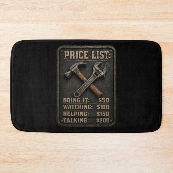 Item preview, Funny Tradie Hourly Rate Price List Construction Humor designed and sold by BeardWave.