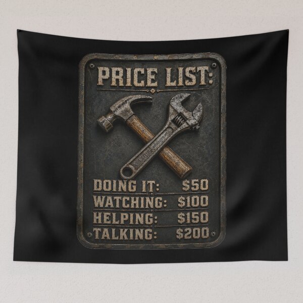 Item preview, Funny Tradie Hourly Rate Price List Construction Humor designed and sold by BeardWave.