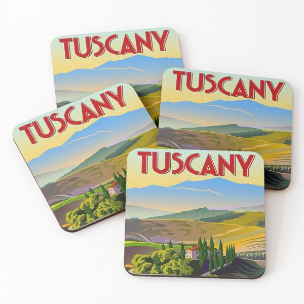 Item preview, Tuscany Poster Original Custom Travel Tourism Vintage Poster Wall Art Design Tee Shirt designed and sold by Cool Robot Bro..