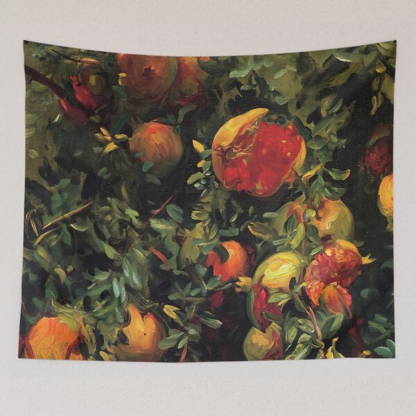 Item preview, John Singer Sargent Pomegranates, Majorca - Fine Art Botanical Fruit Exhibition Poster designed and sold by lanaverera.
