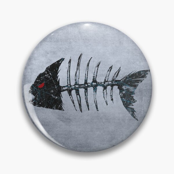 Item preview, Piranha Skeleton Fish Bones BlueGrunge Distressed Punk designed and sold by Ghoul Enterprises.