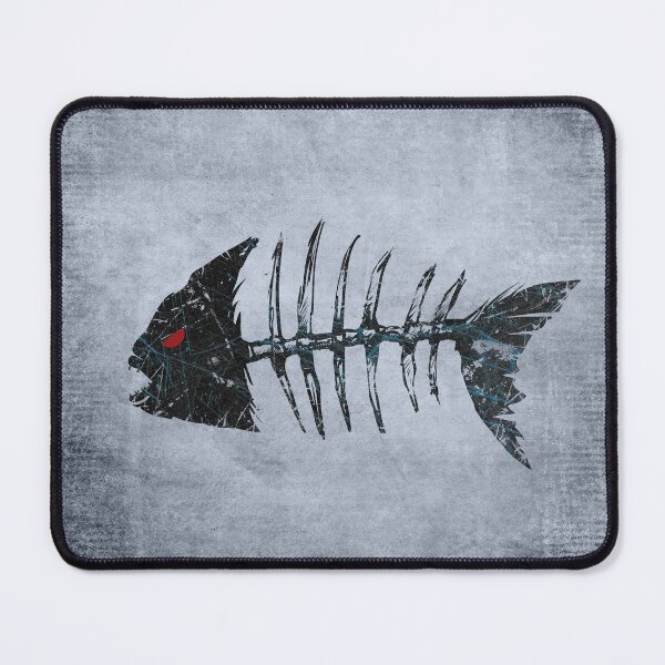 Item preview, Piranha Skeleton Fish Bones BlueGrunge Distressed Punk designed and sold by Ghoul Enterprises.