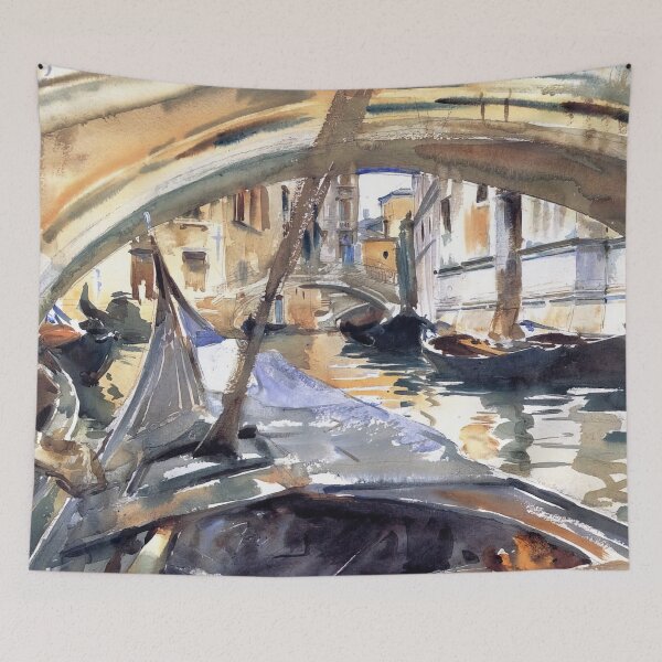 Item preview, John Singer Sargent Rio De Santa Maria Formosa - Classic Venetian Canal Painting Art Print designed and sold by lanaverera.