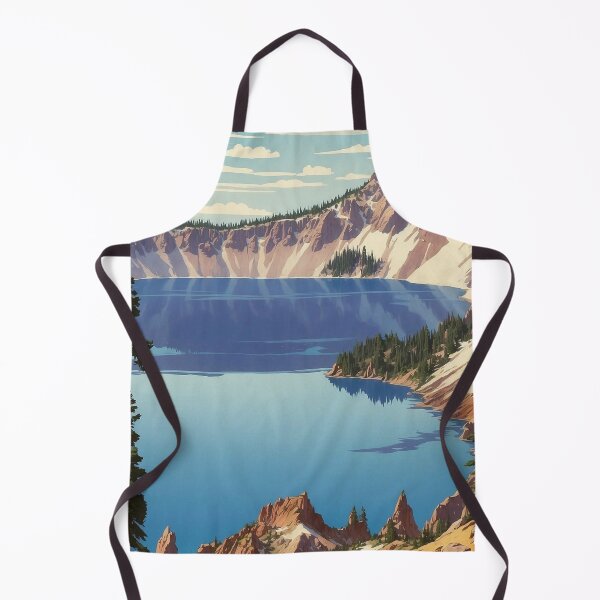Item preview, Crater Lake Poster Original Custom Travel Tourism Vintage Poster Wall Art Design Tee Shirt designed and sold by Cool Robot Bro..
