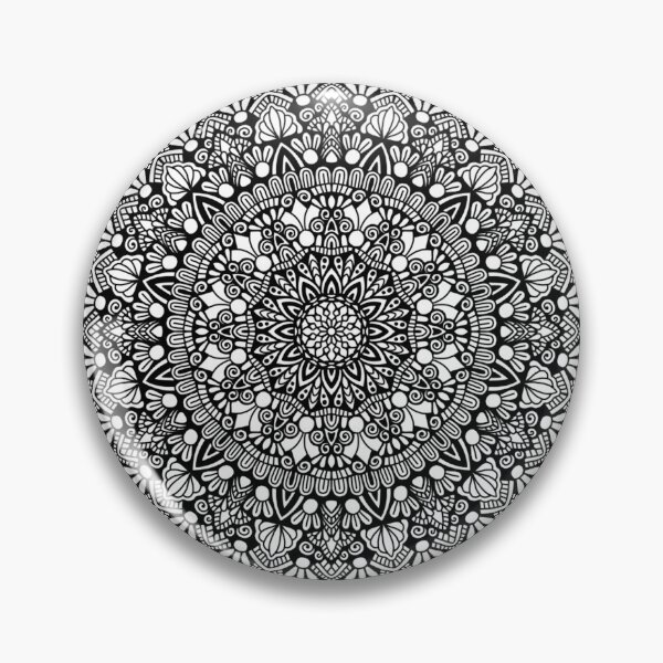 Item preview, Geometric Lotus Mandala - Sharp Intricate Monochrome Pattern designed and sold by FioreDiCiliegio.