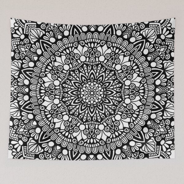 Item preview, Geometric Lotus Mandala - Sharp Intricate Monochrome Pattern designed and sold by FioreDiCiliegio.