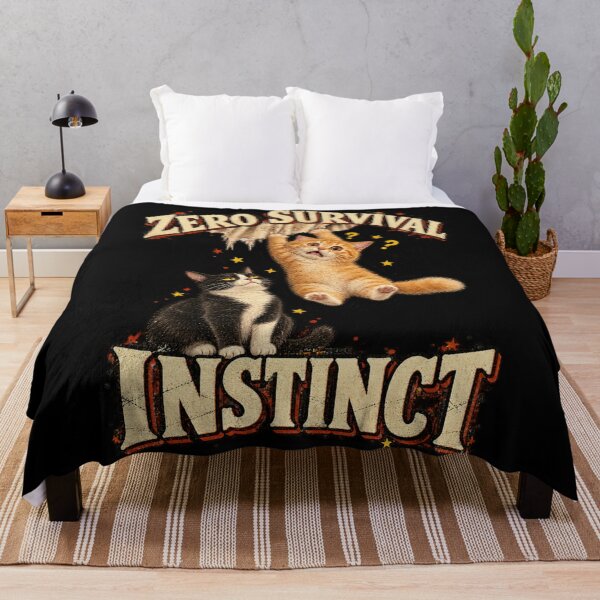 Item preview, Zero Survival Instinct – Funny Orange Kitten Cat Meme designed and sold by GrimCuteStudio.