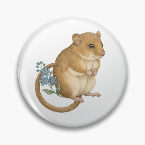 Item preview, Cute Harvest Mouse with Blue Forget Me Nots Cottagecore Art designed and sold by Alt Casterwill .