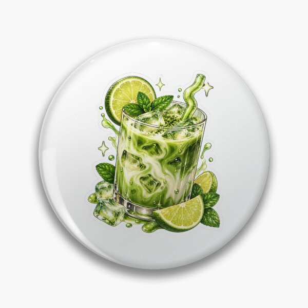 Item preview, Iced Matcha Lime Drink Sticker – Fresh Mint Green Aesthetic designed and sold by CoquetteLunaCo.