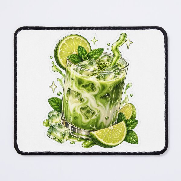 Item preview, Iced Matcha Lime Drink Sticker – Fresh Mint Green Aesthetic designed and sold by CoquetteLunaCo.
