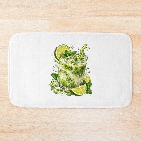 Item preview, Iced Matcha Lime Drink Sticker – Fresh Mint Green Aesthetic designed and sold by CoquetteLunaCo.