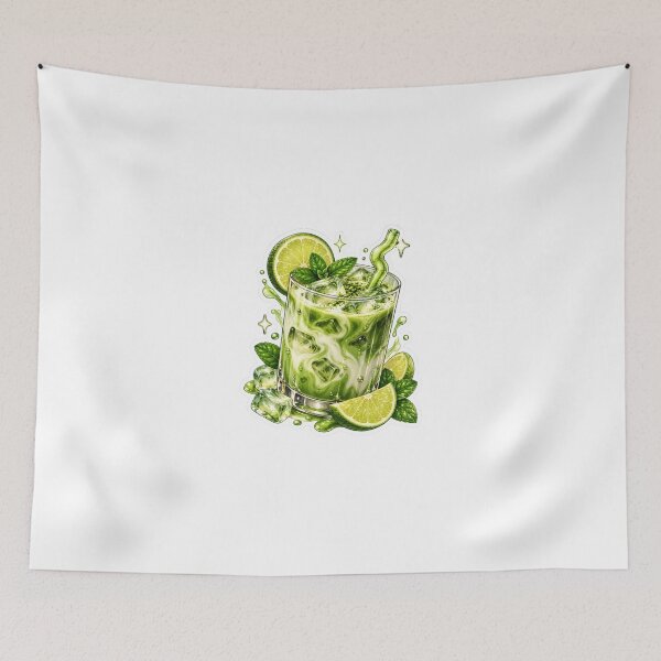 Item preview, Iced Matcha Lime Drink Sticker – Fresh Mint Green Aesthetic designed and sold by CoquetteLunaCo.