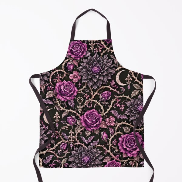 Item preview, Dark Gothic Floral Pattern – Black Dahlias & Purple Roses Halloween Design designed and sold by lavanya11.