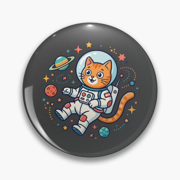Artikelvorschau, Niedliche orange Astronautenkatze schwebt im Weltraum entworfen und verkauft von AIG - Andrei Ilie Graphics.