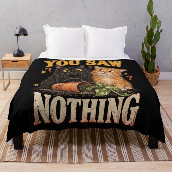 Artikelvorschau, You Saw Nothing – Funny Guilty Cats Meme Design entworfen und verkauft von GrimCuteStudio.