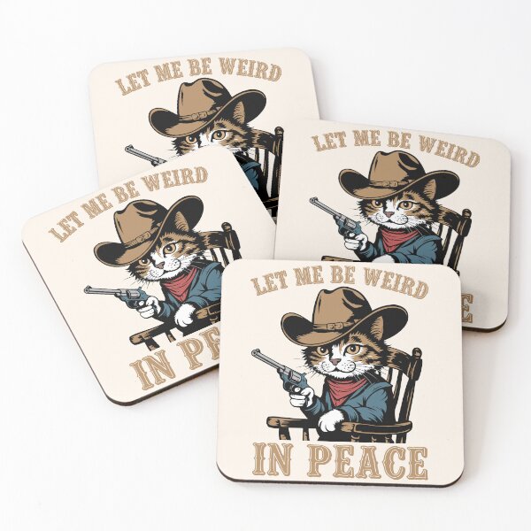 Item preview, Funny Cowboy Cat - Let Me Be Weird In Peace designed and sold by legendaryskins.