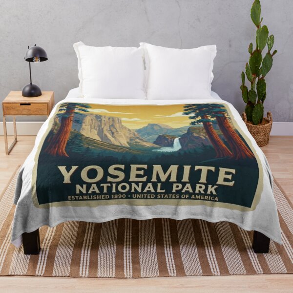 Item preview, Yosemite National Park Vintage Poster El Capitan Half Dome & Giant Sequoias Retro Travel Print designed and sold by GabeMountainArt.