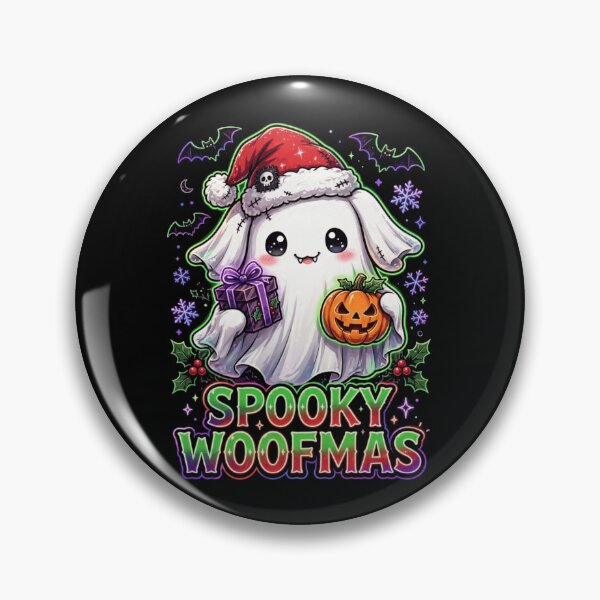 Item preview, Spooky Woofmas Cute Sheet Ghost Dog Santa Hat Christmas designed and sold by Neon Bones Studio.