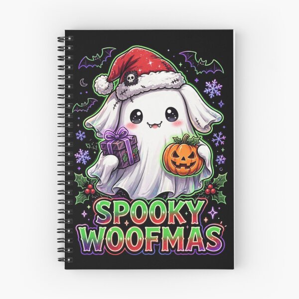 Item preview, Spooky Woofmas Cute Sheet Ghost Dog Santa Hat Christmas designed and sold by Neon Bones Studio.
