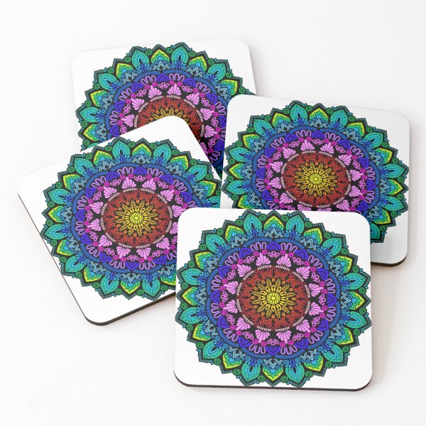 Item preview, Vibrant Rainbow Mandala - Psychedelic Neon Geometric Art designed and sold by FioreDiCiliegio.