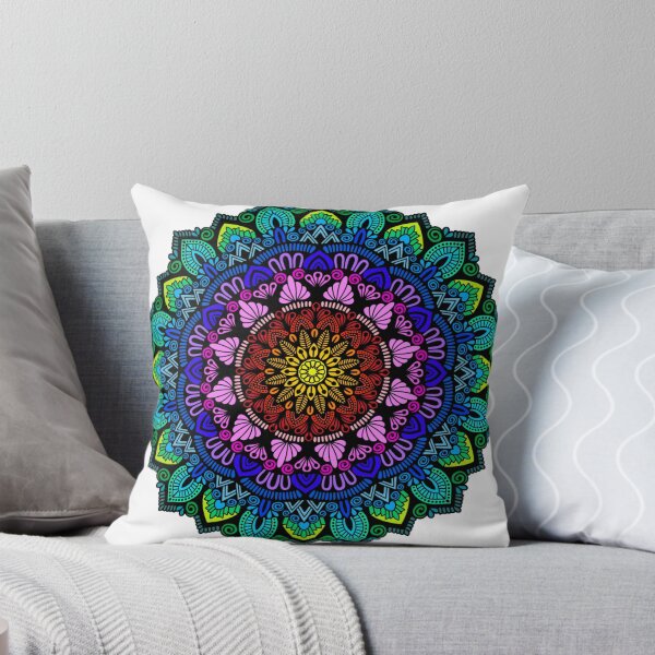 Item preview, Vibrant Rainbow Mandala - Psychedelic Neon Geometric Art designed and sold by FioreDiCiliegio.