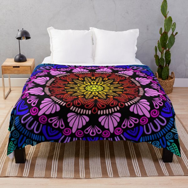 Item preview, Vibrant Rainbow Mandala - Psychedelic Neon Geometric Art designed and sold by FioreDiCiliegio.