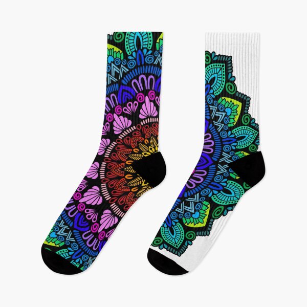 Item preview, Vibrant Rainbow Mandala - Psychedelic Neon Geometric Art designed and sold by FioreDiCiliegio.