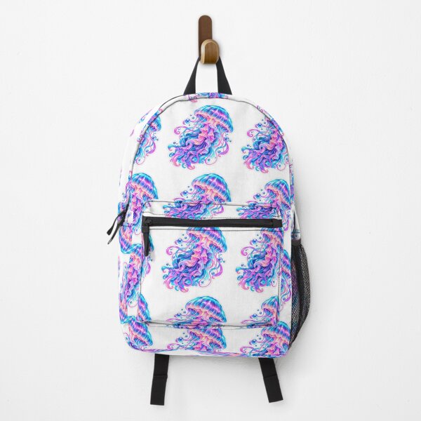 Item preview, Neon Jellyfish Sticker – Glowing Blue Pink and Purple Ocean Fantasy Art designed and sold by CoquetteLunaCo.