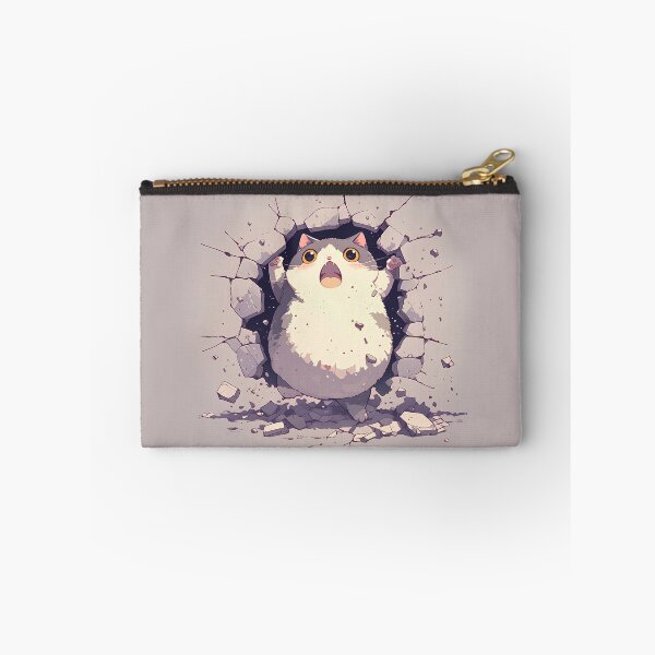 Item preview, Chubby Cat Breaks Through Wall – Cute Comic Explosion designed and sold by Windy-market.