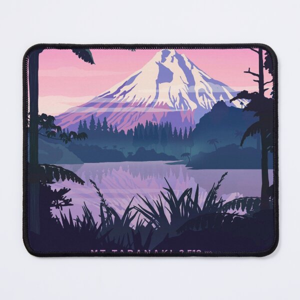 Item preview, New Zealand Mt Taranaki Poster Original Custom Travel Tourism Vintage Poster Wall Art Design Tee Shirt designed and sold by Cool Robot Bro..