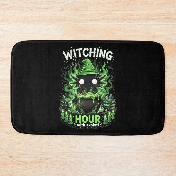 Item preview, Witching Hour With Axolotl Cute Witch Axolotl Cauldron Potion designed and sold by Neon Bones Studio.
