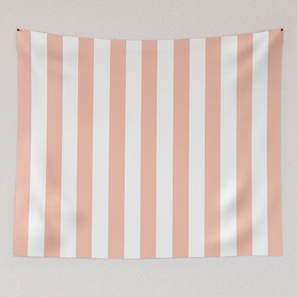 Item preview, Cabana stripes in peach and white designed and sold by RishabhArts1.