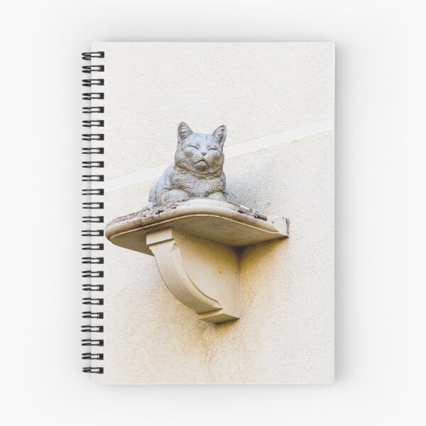 Item preview, Stone Cat Statue on Decorative Wall Shelf Against Textured Beige Stucco Wall designed and sold by Nmallia.