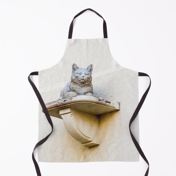 Item preview, Stone Cat Statue on Decorative Wall Shelf Against Textured Beige Stucco Wall designed and sold by Nmallia.