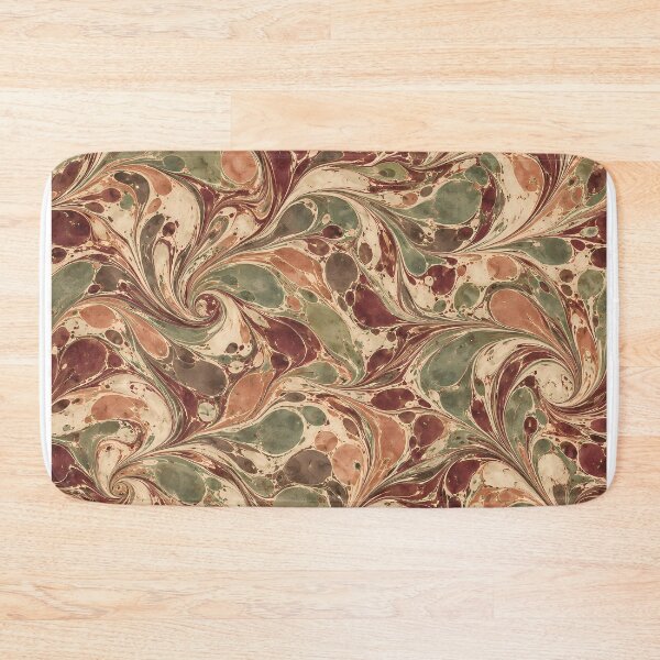 Item preview, Vintage Burgundy Sage Green Marbled Paper Swirl Pattern designed and sold by Apex Designs.