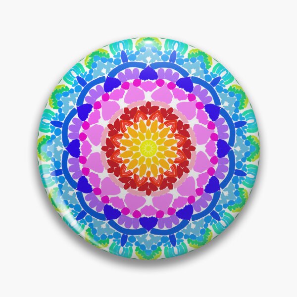 Item preview, Lineless Rainbow Floral Mandala - Bright Watercolor Style Pattern designed and sold by FioreDiCiliegio.