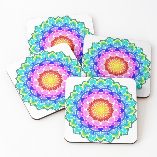 Item preview, Lineless Rainbow Floral Mandala - Bright Watercolor Style Pattern designed and sold by FioreDiCiliegio.