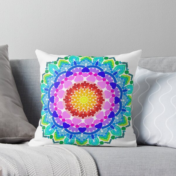 Item preview, Lineless Rainbow Floral Mandala - Bright Watercolor Style Pattern designed and sold by FioreDiCiliegio.