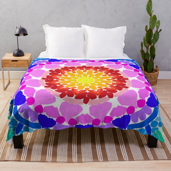 Item preview, Lineless Rainbow Floral Mandala - Bright Watercolor Style Pattern designed and sold by FioreDiCiliegio.