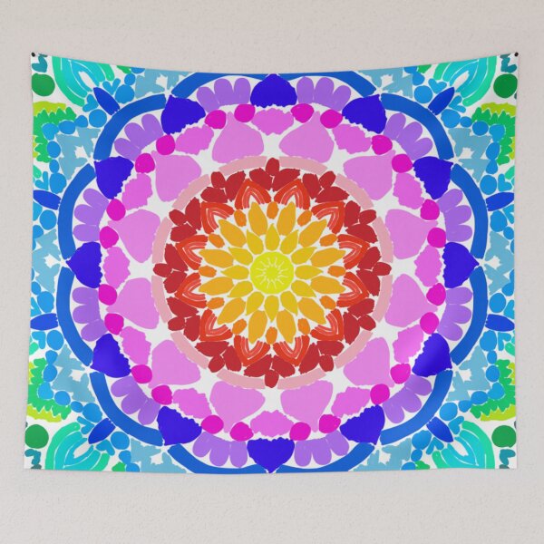 Item preview, Lineless Rainbow Floral Mandala - Bright Watercolor Style Pattern designed and sold by FioreDiCiliegio.