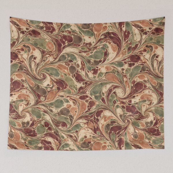 Item preview, Vintage Burgundy Sage Green Marbled Paper Swirl Pattern designed and sold by Apex Designs.