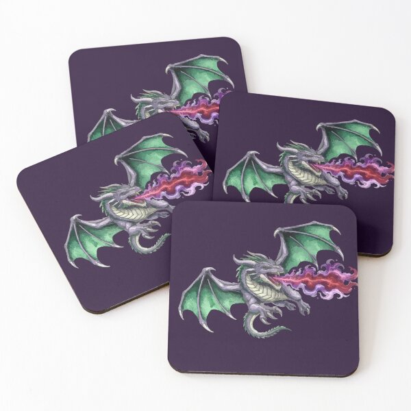 Item preview, Emerald Dragon Spitting Crimson Flames designed and sold by vivendulies.