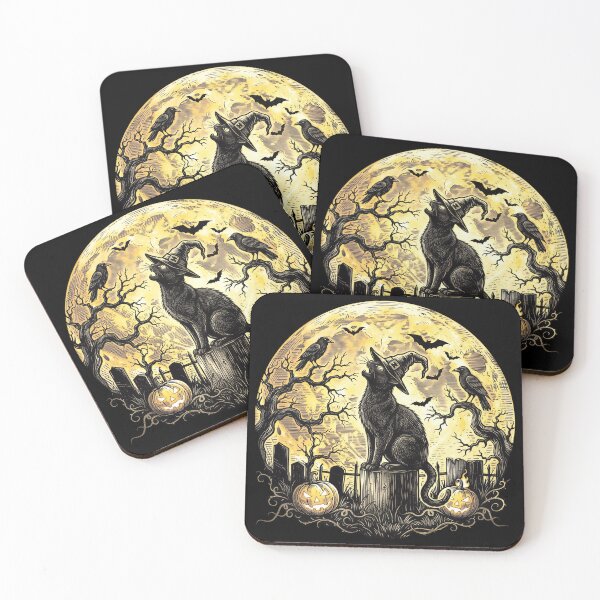 Item preview, Scary Halloween Cat Costume Retro Cat Moon designed and sold by gear-posters.