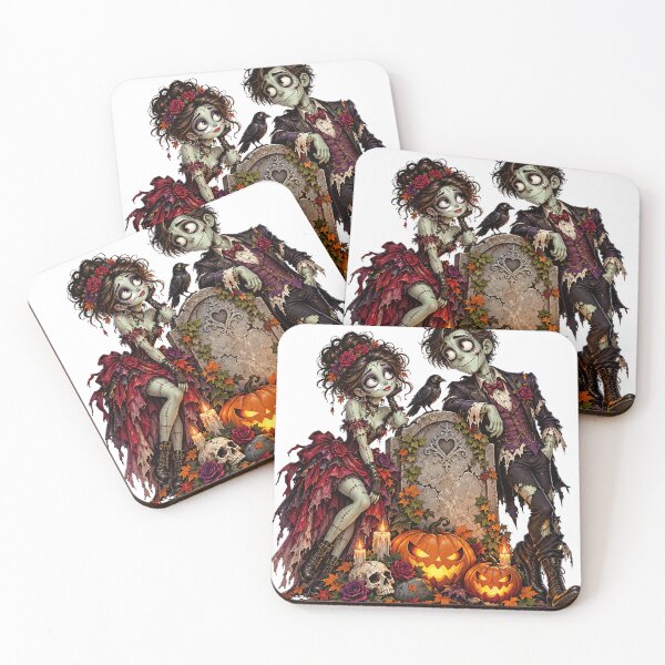 Item preview, Zombie Couple in Love – Gothic Halloween Romance designed and sold by Line-mood.