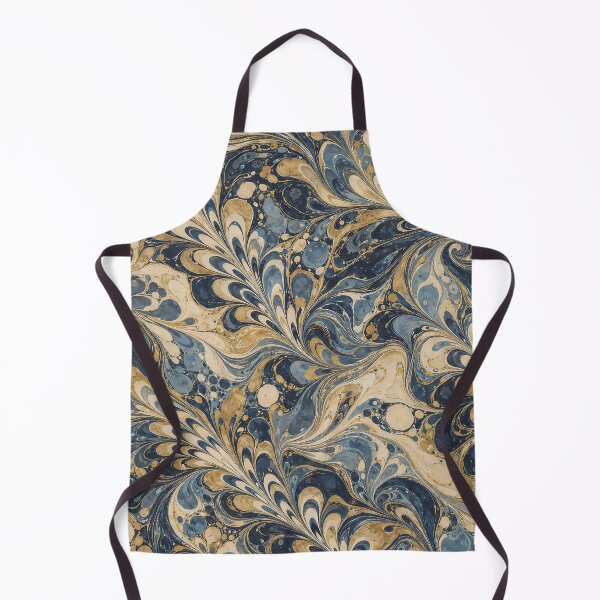 Item preview, Vintage Navy Gold Feathered Marbled Paper Wallpaper Pattern designed and sold by Apex Designs.