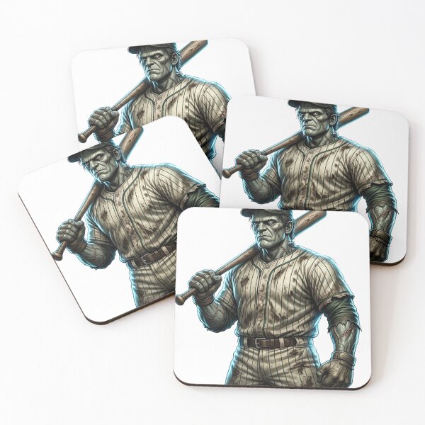 Artikelvorschau, Halloween Frankenstein – Retro Monster Slugger Art entworfen und verkauft von Pandora´s Box.