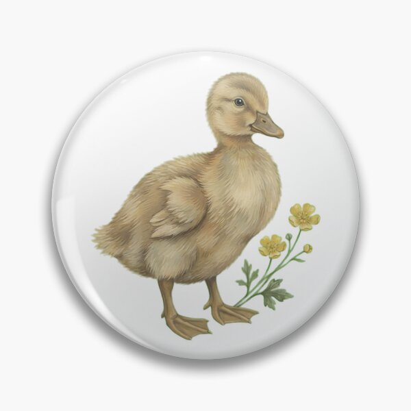 Item preview, Cute Yellow Duckling with Buttercups Cottagecore Farmhouse Art designed and sold by Alt Casterwill .