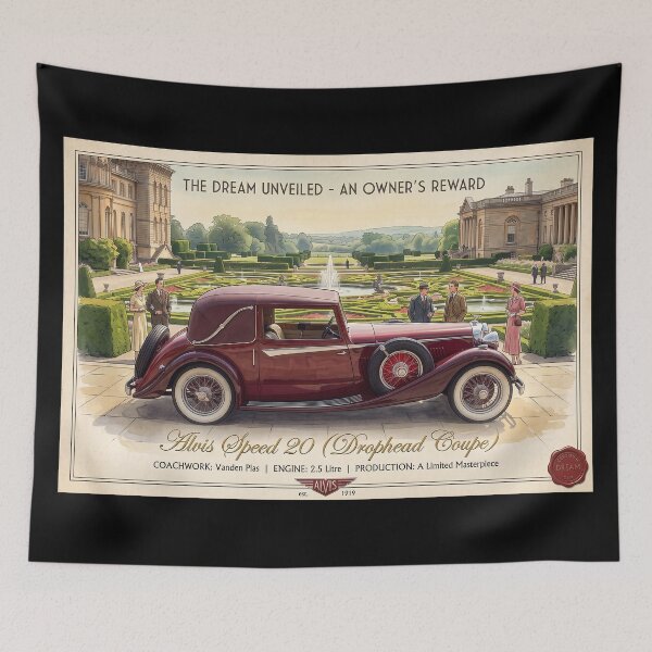 Item preview, Alvis Speed 20 Drophead Coupe Vintage Classic Car designed and sold by ArtworkNorth.