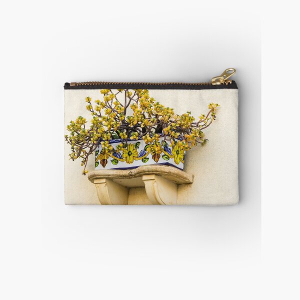 Item preview, Yellow Succulent Plant In Hand-Painted Ceramic Planter On Wall Shelf With Mediterranean Charm designed and sold by Nmallia.